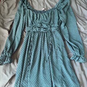 Teal Long Sleeve Dress
